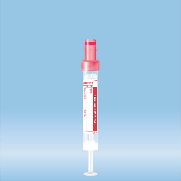 S-Monovette® Serum CAT, 2.7 ml, cap red, (LxØ): 66 x 11 mm, with paper label